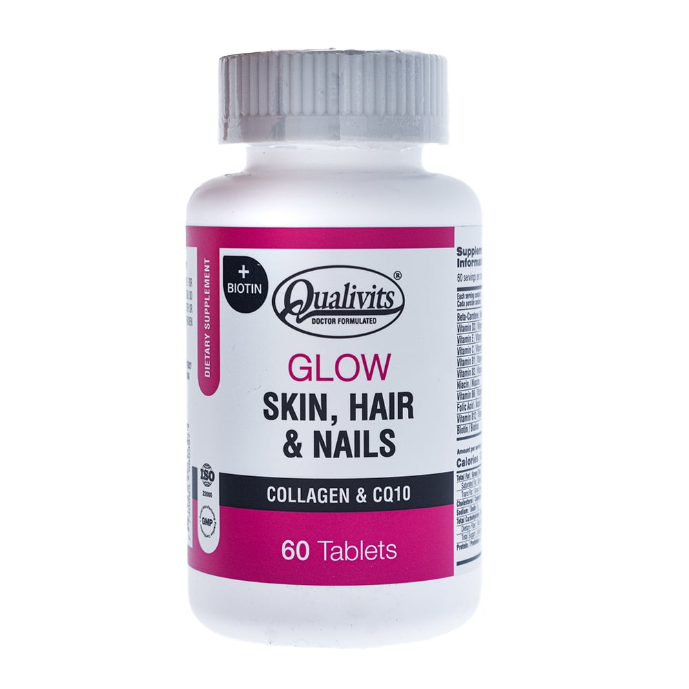 QUALIVITS Glow Skin Hair & Nails 60 Tabs.