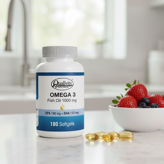 QUALIVITS Omega 3 - Fish Oil 1000 mg 180 Soft.