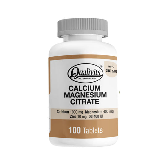 QUALIVITS Calcium-Magnesium-Citrate 100 Tabs.